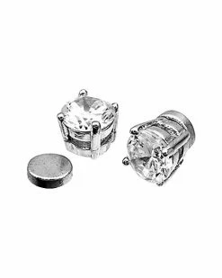 Outlet 👍 Round CZ Magnetic Fake Stud Earrings 🧨