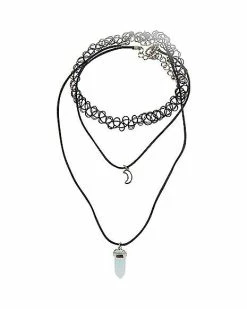 Budget 🧨 Tattoo Moon and Crystal Necklace 3 Pack 😀