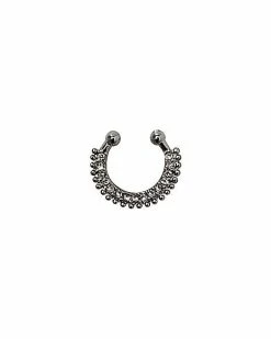 Promo ✔️ Silvertone CZ Fake Septum Ring 🥰