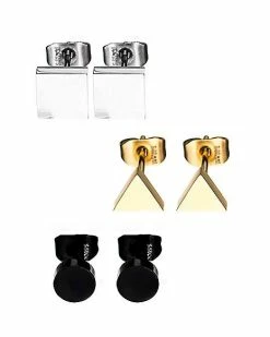 Promo 🤩 Geometric Stud Earrings – 3 Pair 💯