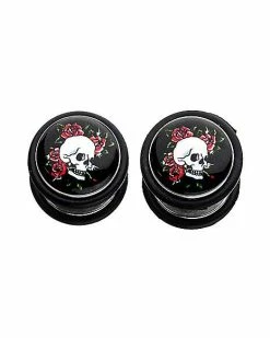 Wholesale 👍 Rose Skull Fake Plugs - 18 Gauge 🌟
