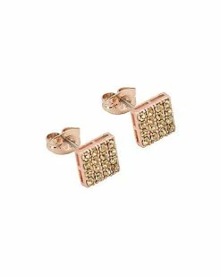 Cheap ⭐ Champagne CZ Square Stud Earrings 💯