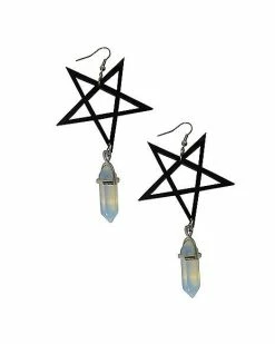 Wholesale ✨ Inverted Pentagram Crystal Dangle Earrings 🥰