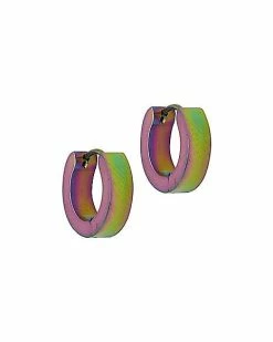 Budget 👏 Rainbow Huggie Hoop Earrings - 20 Gauge ✨