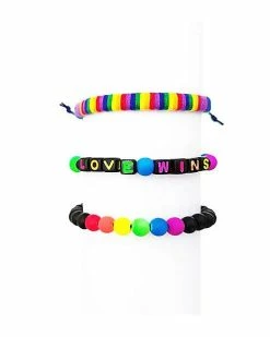 Cheapest 🌟 Multi-Pack Pride Love Wins Bracelets - 3 Pack 😀