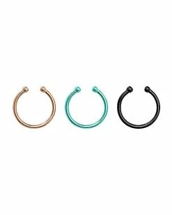 Outlet 🌟 Multi-Pack Basic Fake Septum Rings - 3 Pack 👏