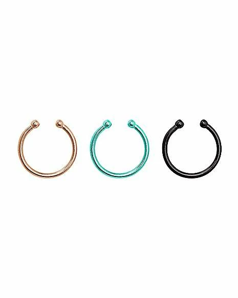 Outlet ๐ Multi-Pack Basic Fake Septum Rings - 3 Pack ๐ 3 Outlet ๐ Multi-Pack Basic Fake Septum Rings - 3 Pack ๐