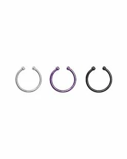 Cheap 🔥 Multi-Pack Fake Septum Rings - 3 Pack 🎉