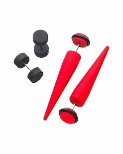 Best reviews of 👏 Red and Black Fake Tapers and Fake Plugs 2 Pair - 18 Gauge ✔️