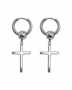 Wholesale 💯 Cross Huggie Dangle Earrings - 18 Gauge ✔️