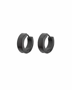 Coupon 🛒 Black Huggie Hoop Earrings - 18 Gauge 💯