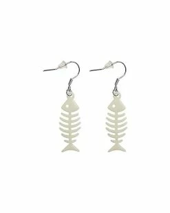 Deals ✨ Glow in the Dark Fish Bones Dangle Earrings - 18 Gauge 🛒