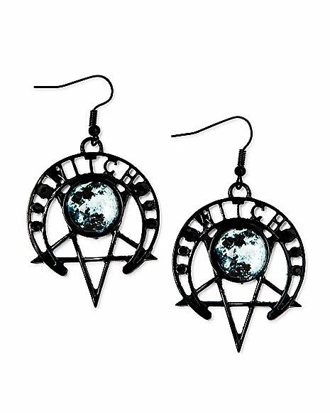 Top 10 ๐งจ Moon Witch Pentagram Dangle Earrings ๐
