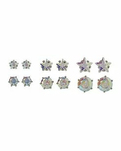 Brand new ⭐ Star and Circle CZ Stud Earrings 20 Gauge - 6 Pair 🎉