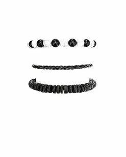 Best deal 🔔 Multi-Pack Black and White Bead Bracelets - 3 Pack ⌛