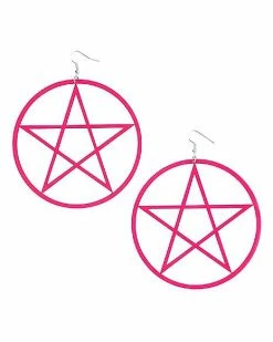 Flash Sale 🛒 Pink Pentagram Dangle Earrings 🤩