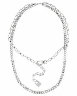Coupon 🎉 Layered Chain Lock Necklace ✨ -Sun & Moon-shop 03604642 b