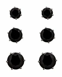 Hot Sale 😉 Multi-Pack CZ Black Stud Earrings 3 Pair - 20 Gauge 👍