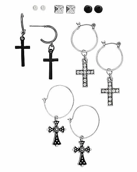 Brand new ✨ Multi-Pack Cross and Stud Earrings - 6 Pair 🔔 3 Brand new ✨ Multi-Pack Cross and Stud Earrings - 6 Pair 🔔