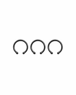 Top 10 🎁 Multi-Pack Black Fake Septum Rings - 3 Pack 😍