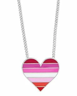 Cheapest 🥰 Lesbian Flag Heart Necklace ❤️