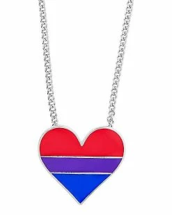 Hot Sale 😀 Bisexual Pride Heart Necklace ⭐