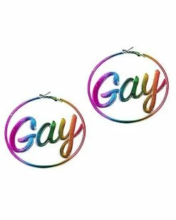 Cheap 🤩 Rainbow Gay Pride Hoop Earrings - 18 Gauge ✔️