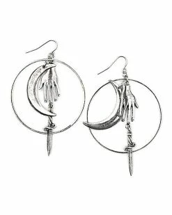 Brand new 🛒 Moon and Dagger Hoop Earrings ⌛