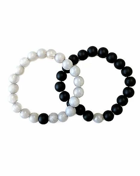Top 10 ๐งจ Long Distance Black and Gray Beaded Bracelets - 2 Pack ๐คฉ