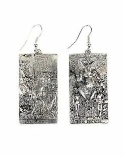 Promo 😍 Death and Devil Tarot Card Dangle Earrings 👏