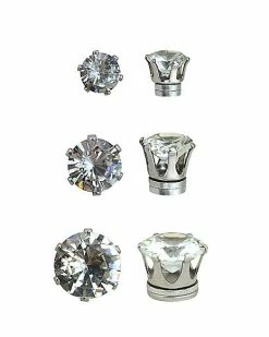 Coupon 🎁 Multi-Pack CZ Magnetic Fake Stud Earrings 3 Pair 💯