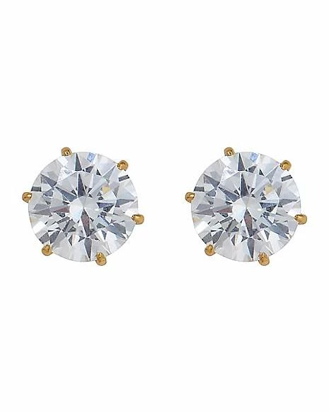 Deals ❤️ Round CZ Goldplated Stud Earrings – 20 Gauge ⌛ 5 Deals ❤️ Round CZ Goldplated Stud Earrings – 20 Gauge ⌛ - Image 3
