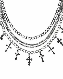 Best deal ✔️ Multi-Ring Cross Choker Necklace ⭐