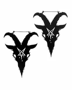 Top 10 😉 Silhouette Baphomet Pentagram Dangle Earrings 👍