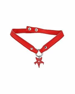 Cheap 😍 Red Pentagram Choker Necklace 🥰