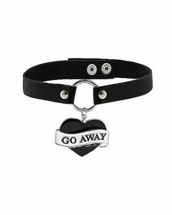 Deals 😍 O Ring Go Away Heart Charm Choker Necklace 👍
