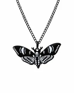 Promo 😉 Black Skull Moth Necklace ⌛