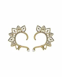 Cheapest 🥰 Goldtone Cutout Pearl Wrap Ear Cuffs 🤩