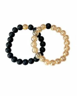 Wholesale ⌛ Black and Gold Long Distance Beaded Bracelets 😍
