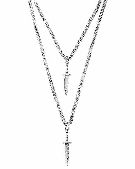 Coupon ๐ Silvertone Layered Dagger Necklace ๐งจ