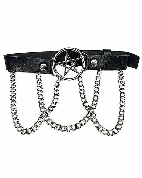 Wholesale π 3 Chain Pentagram Collar Choker Necklace π 3 Wholesale π 3 Chain Pentagram Collar Choker Necklace π