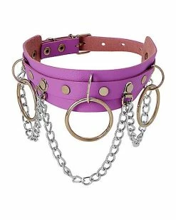 Best deal 🥰 Lavender O-Ring Chain Collar Choker Necklace 👍
