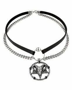 Discount 😀 Baphomet Chain Choker Necklace 🎉