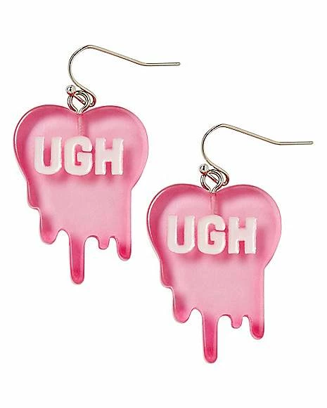 Discount π Pink Heart Ugh Dangle Earrings π― 3 Discount π Pink Heart Ugh Dangle Earrings π―