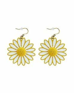 Wholesale 🎉 Yellow Daisy Dangle Earrings – 18 Gauge 🌟