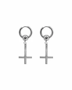 Promo 💯 Inverted Cross Huggie Dangle Earrings – 18 Gauge 🔔