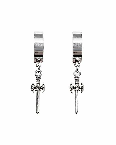 Coupon π Sword Huggie Dangle Earrings β 18 Gauge π 3 Coupon π Sword Huggie Dangle Earrings β 18 Gauge π