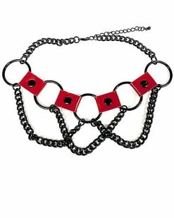Coupon ⭐ Red and Black Chain Choker Necklace 🔔