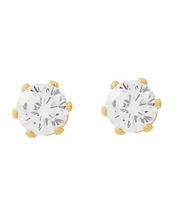 Best deal ⌛ Round CZ Goldplated Stud Earrings - 20 Gauge 😍