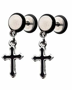 Discount 🎉 Cross Dangle Fake Plugs – 18 Gauge ⭐